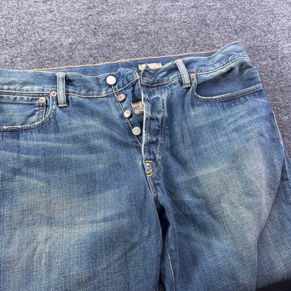 Polo Ralph Lauren Mens Bootcut Jeans Blue Button Fly 35x32 Cruise
